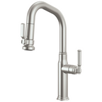 Brizo Faircroft Mezcladora Prep Extraíble — Surtidor en Ángulo — Acero Inoxidable — Manija Coin Edge