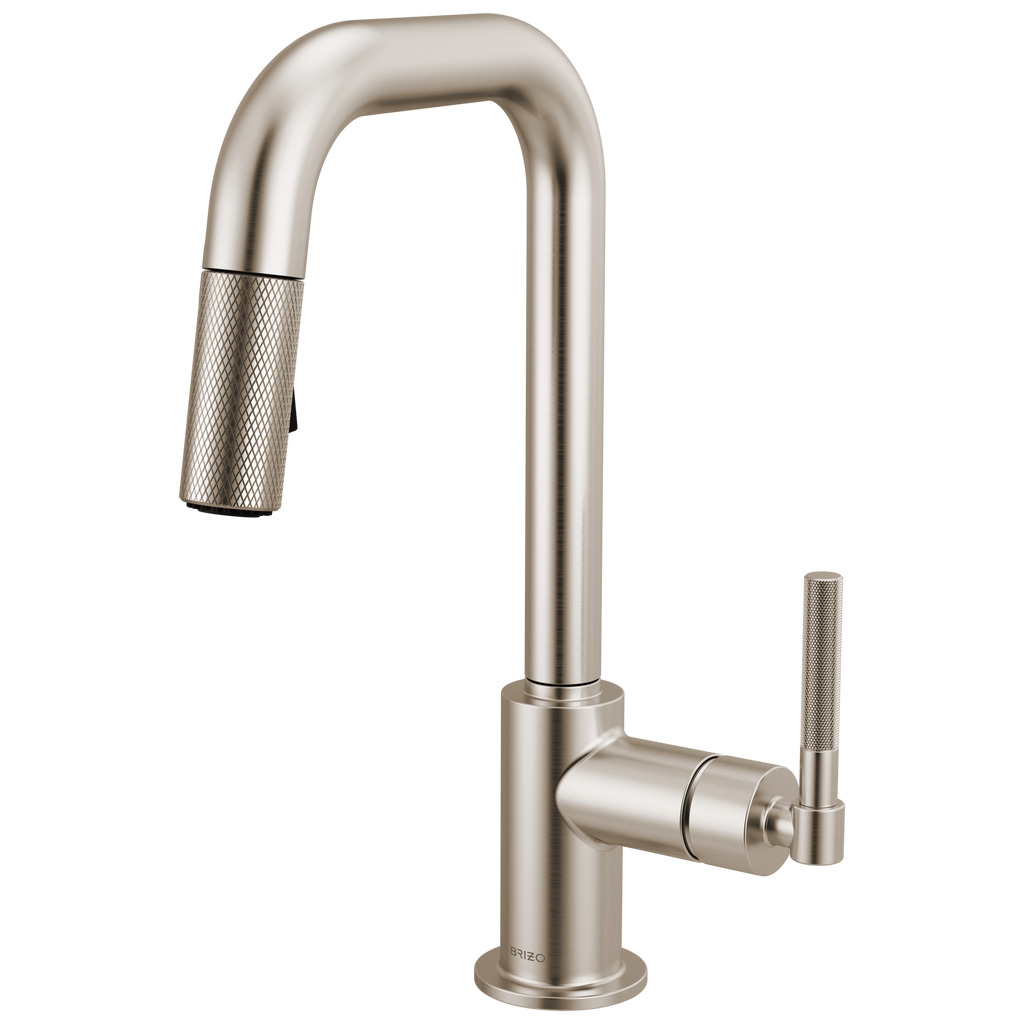 Brizo Litze Mezcladora Prep Extraíble — Surtidor Cuadrado, Manija Knurled — Acero Inoxidable