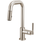 Brizo Litze Mezcladora Prep Extraíble — Surtidor Cuadrado, Manija Knurled — Acero Inoxidable