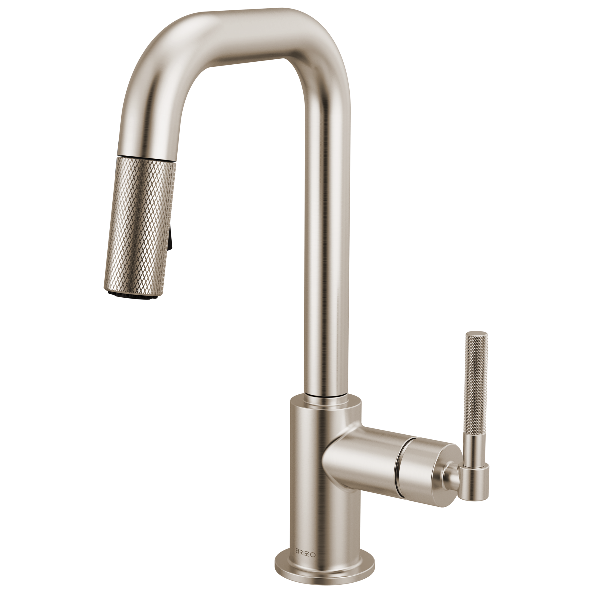 Brizo Litze Mezcladora Prep Extraíble — Surtidor Cuadrado, Manija Knurled — Acero Inoxidable