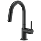 Brizo Odin Mezcladora Prep Extraíble — Surtidor en Arco — Negro Mate — Manija Metálica