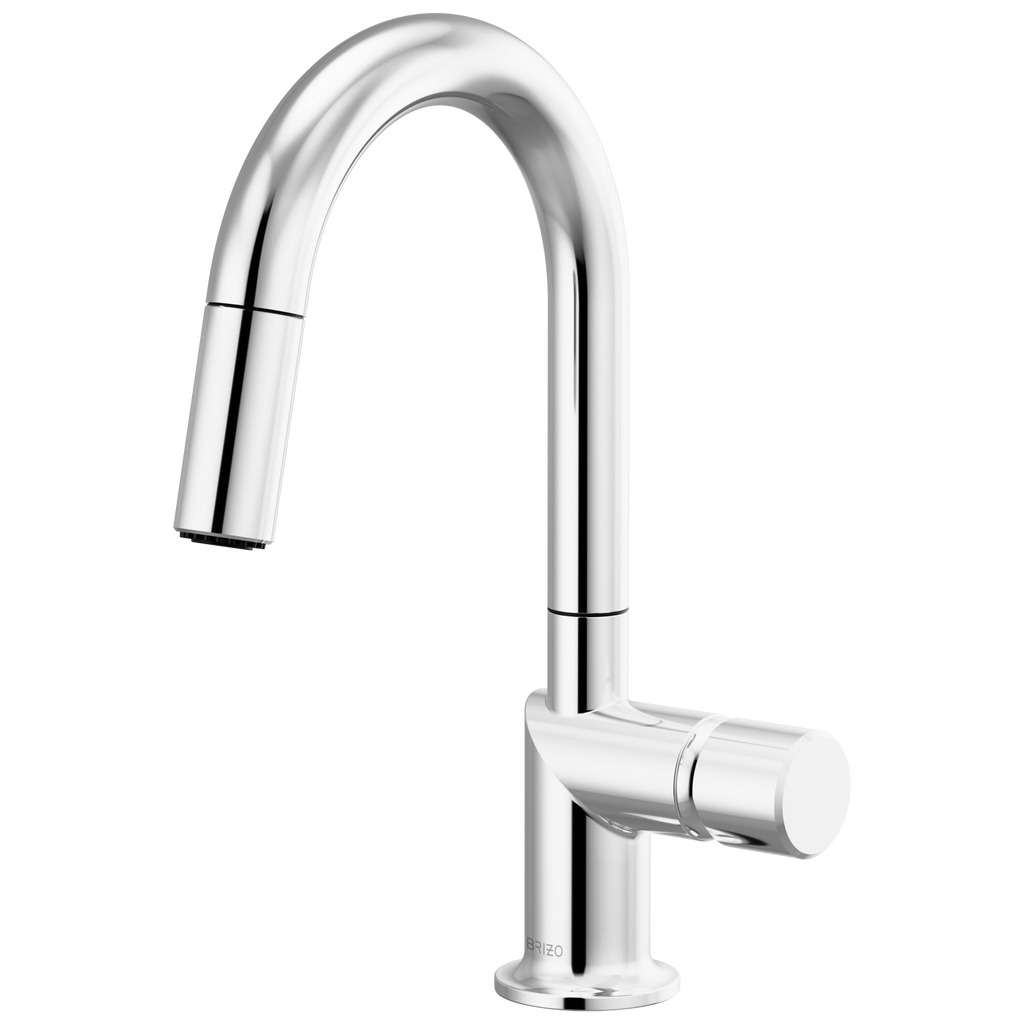 Brizo Odin Mezcladora Prep Extraíble — Surtidor en Arco — Cromo — Perilla Metálica