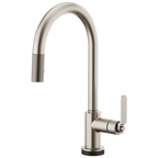 Brizo Litze Mezcladora Extraíble SmartTouch® — Surtidor en Arco, Manija Industrial — Acero Inoxidable