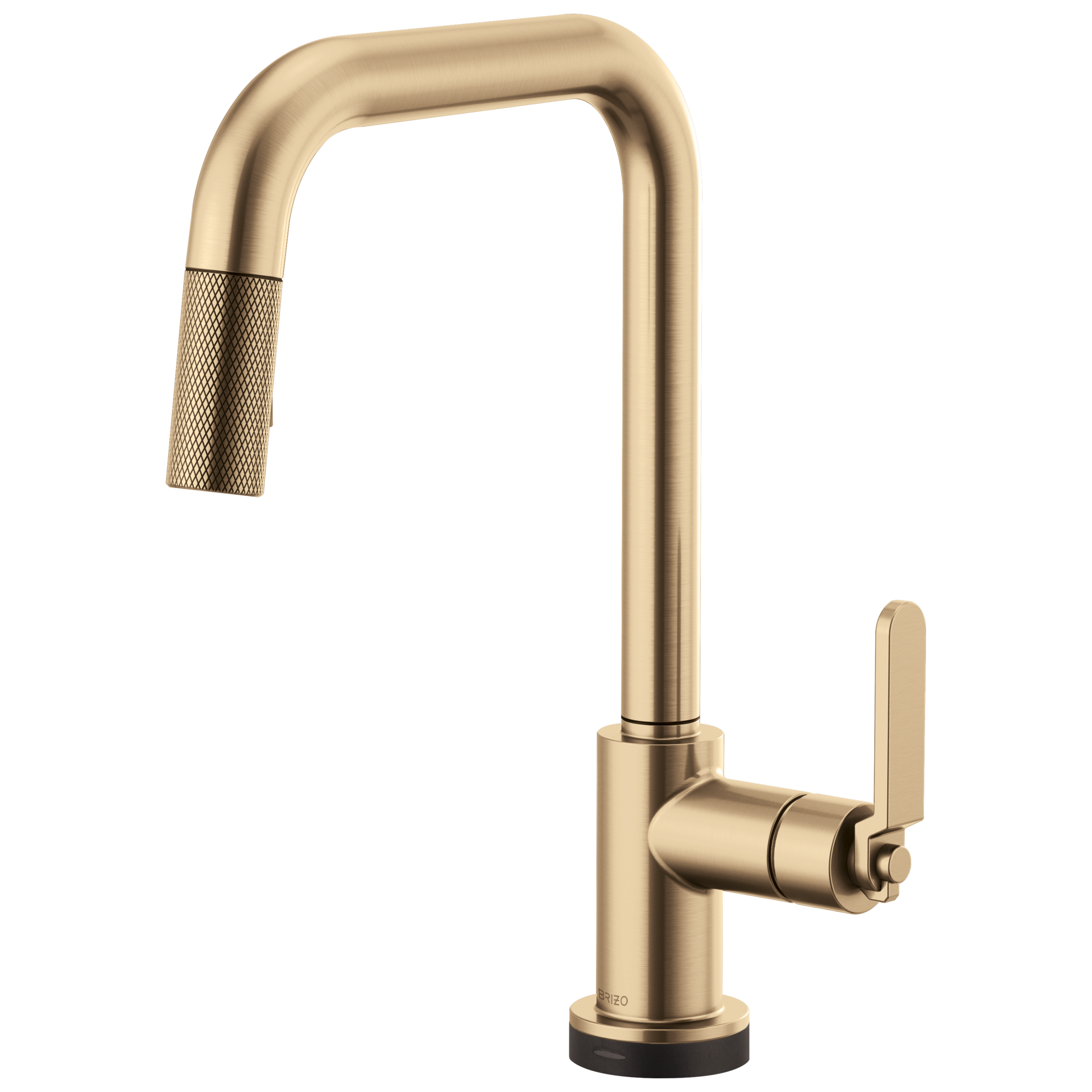 Brizo Litze Mezcladora Extraíble SmartTouch® — Surtidor Cuadrado, Manija Industrial — Oro Luxe