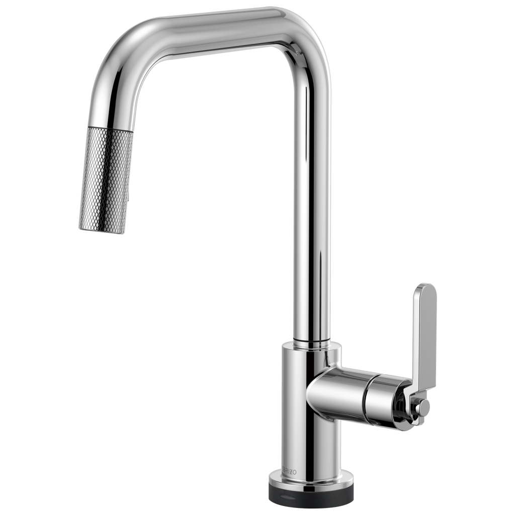 Brizo Litze Mezcladora Extraíble SmartTouch® — Surtidor Cuadrado, Manija Industrial — Cromo
