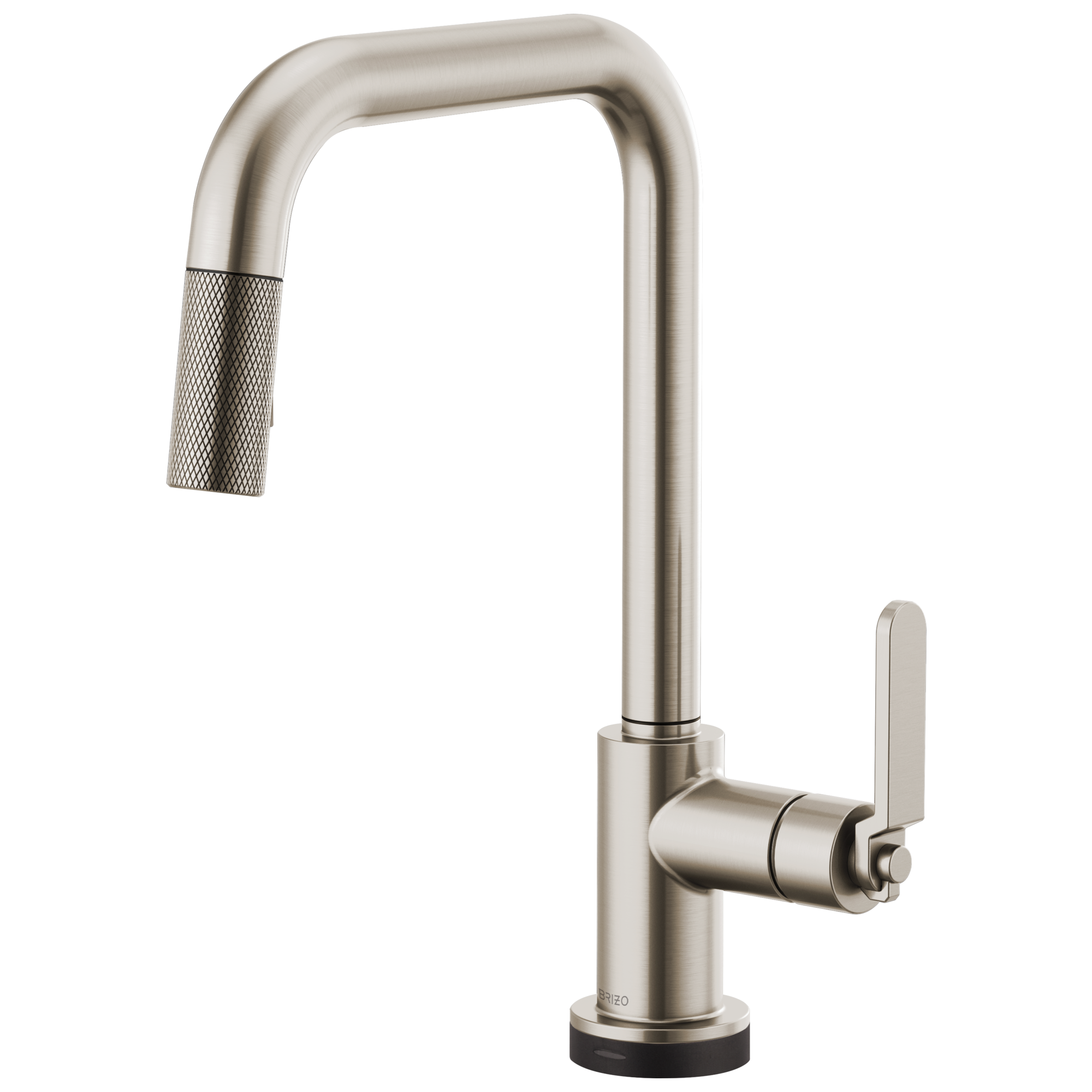 Brizo Litze Mezcladora Extraíble SmartTouch® — Surtidor Cuadrado, Manija Industrial — Acero Inoxidable