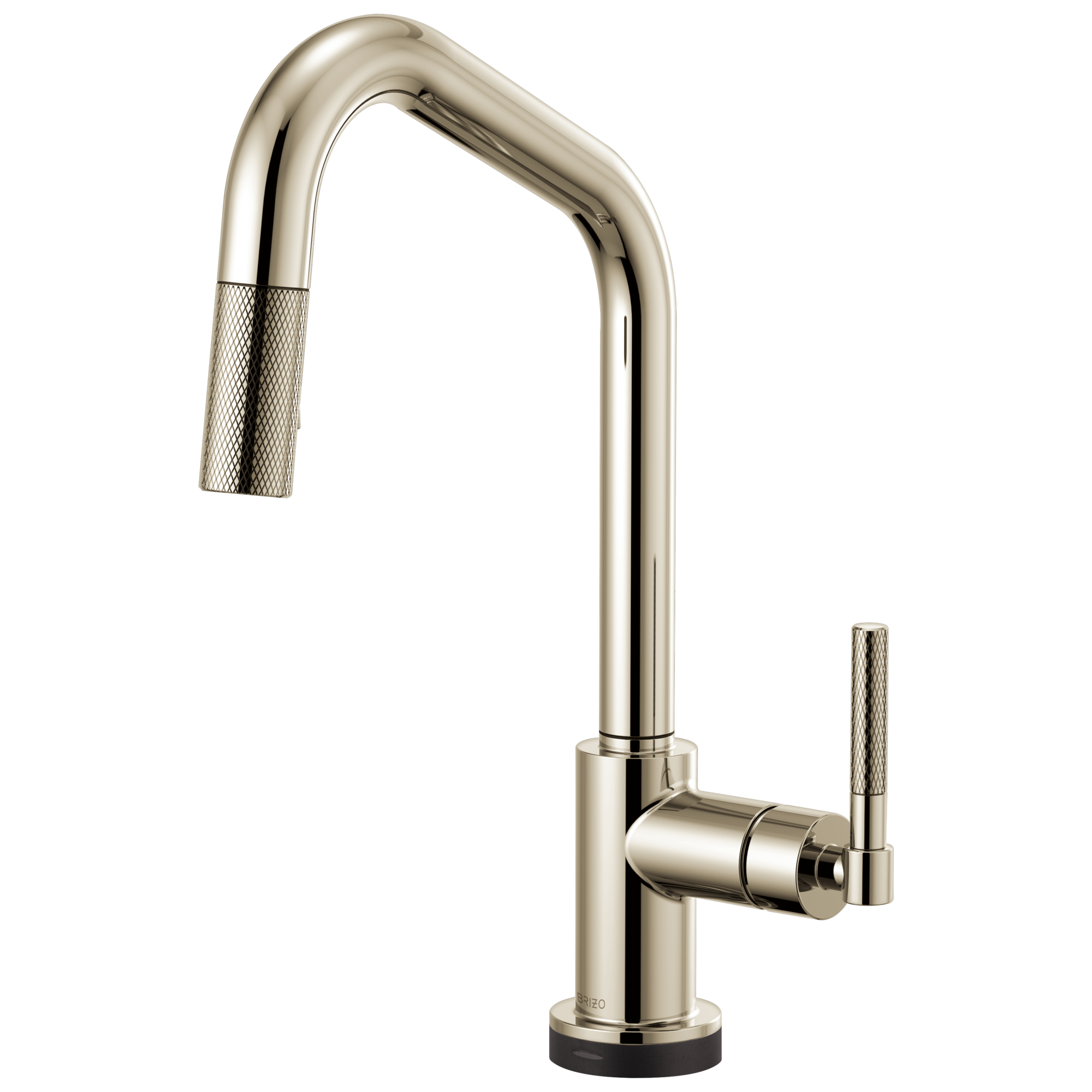 Brizo Litze Mezcladora Extraíble SmartTouch® — Surtidor en Ángulo, Manija Knurled — Níquel Pulido