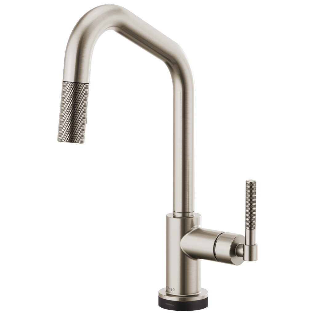 Brizo Litze Mezcladora Extraíble SmartTouch® — Surtidor en Ángulo, Manija Knurled — Acero Inoxidable