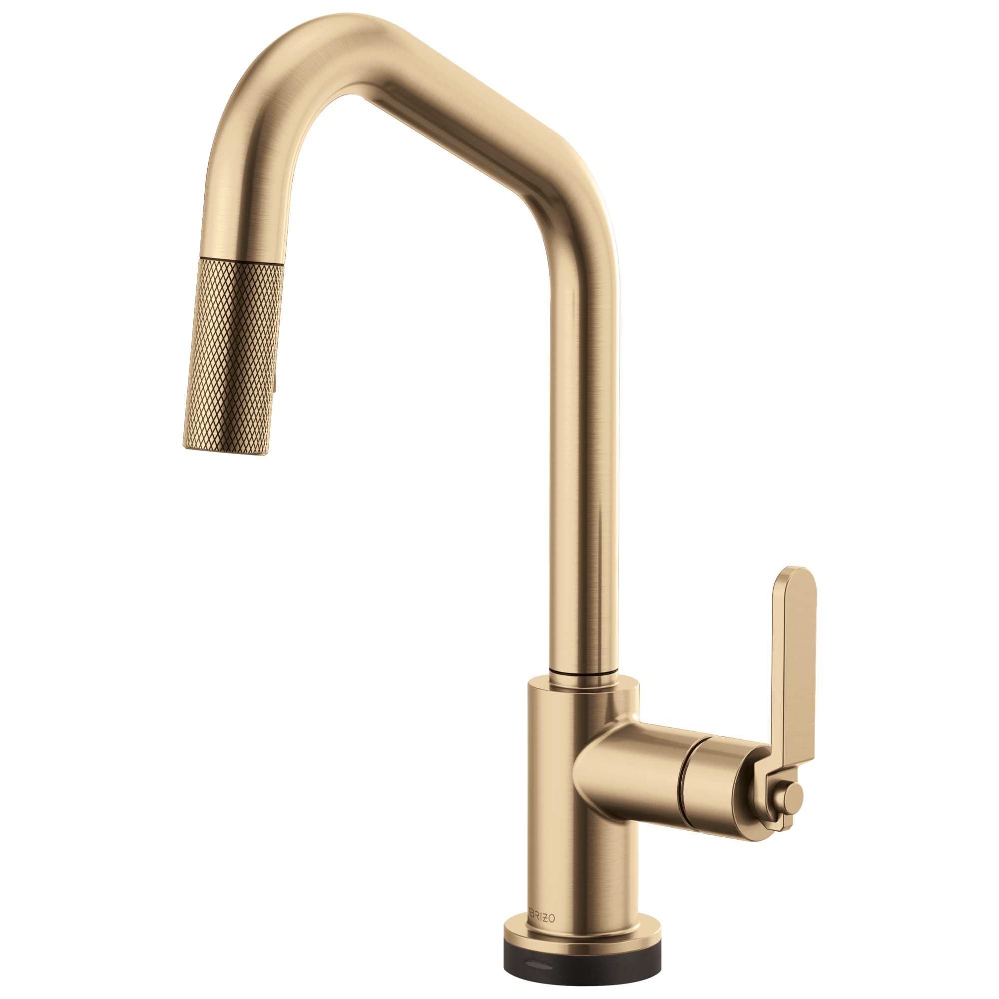 Brizo Litze Mezcladora Extraíble SmartTouch® — Surtidor en Ángulo, Manija Industrial — Oro Luxe
