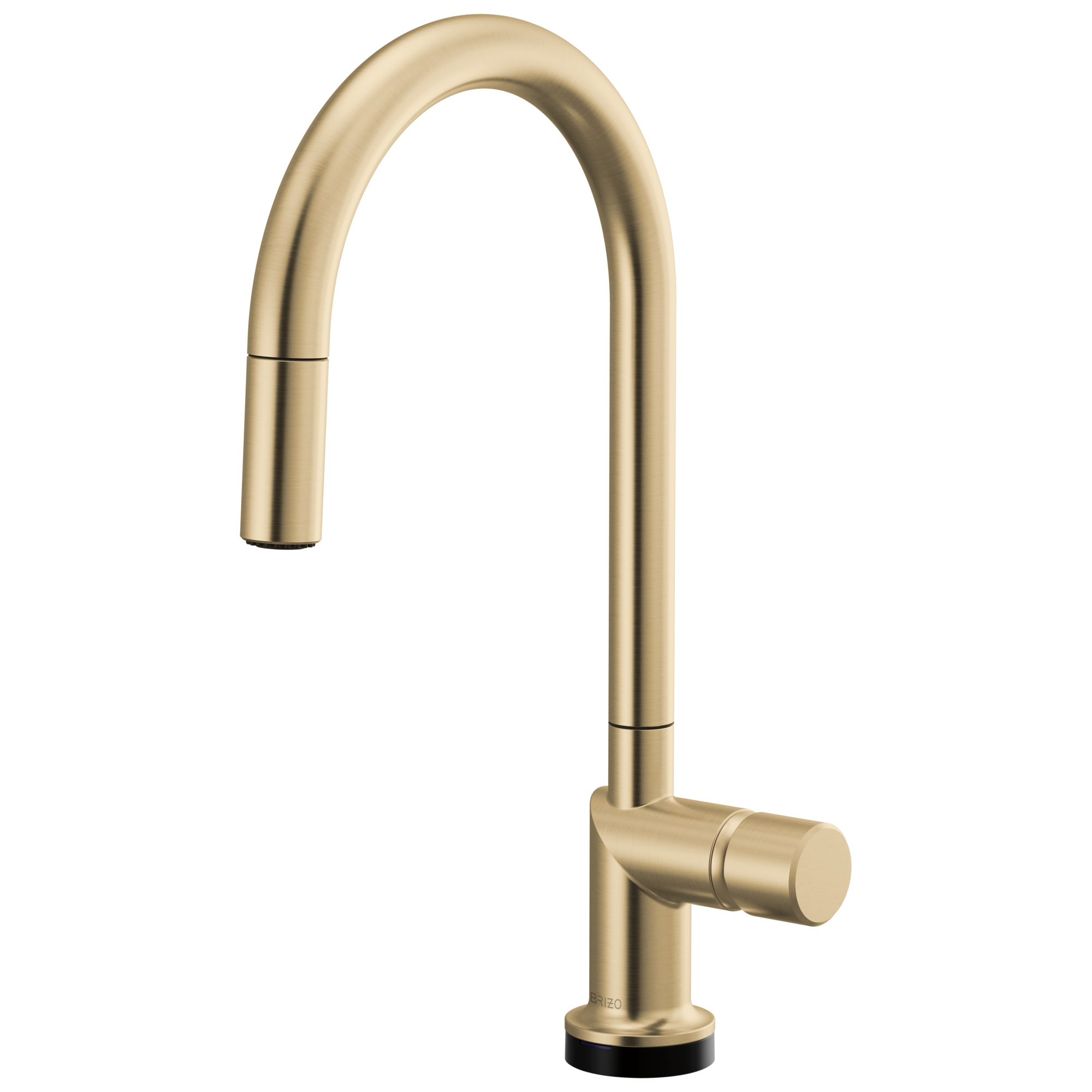 Brizo Odin Mezcladora Extraíble SmartTouch® — Surtidor en Arco — Oro Luxe — Perilla Metálica
