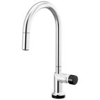 Brizo Odin Mezcladora Extraíble SmartTouch® — Surtidor en Arco — Cromo — Perilla con Cristal Negro