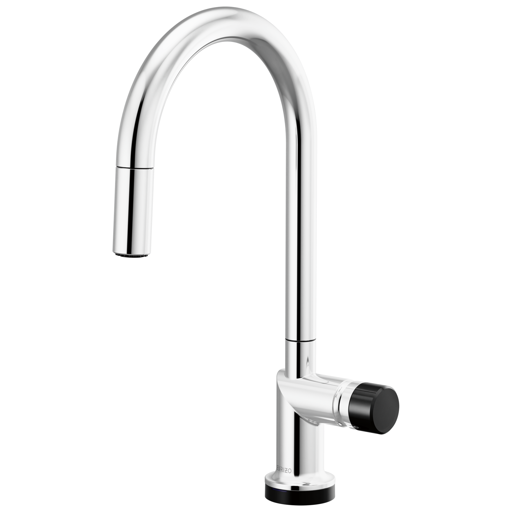 Brizo Odin Mezcladora Extraíble SmartTouch® — Surtidor en Arco — Cromo — Perilla con Cristal Negro
