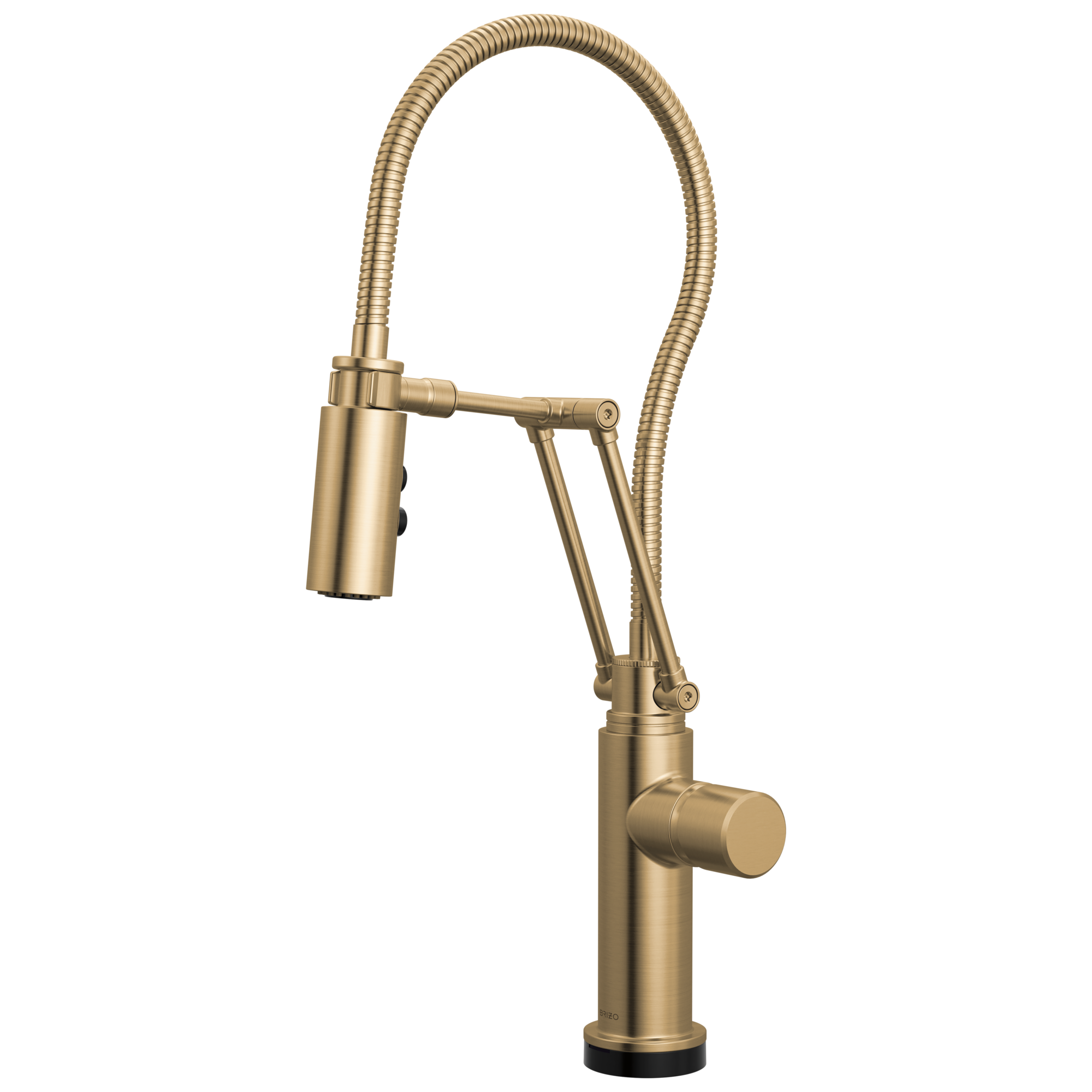 Brizo Odin Mezcladora Articulante SmartTouch® con Manguera Integrada — Oro Luxe — Perilla Metálica