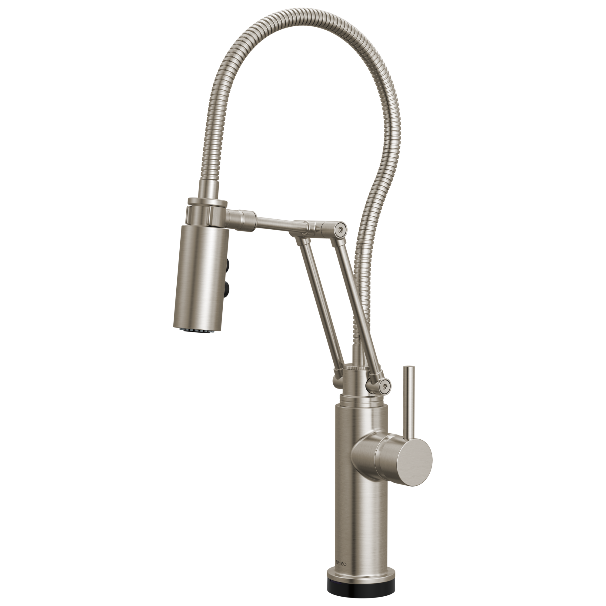 Brizo Odin Mezcladora Articulante SmartTouch® con Manguera Integrada — Acero Inoxidable — Manija Metálica