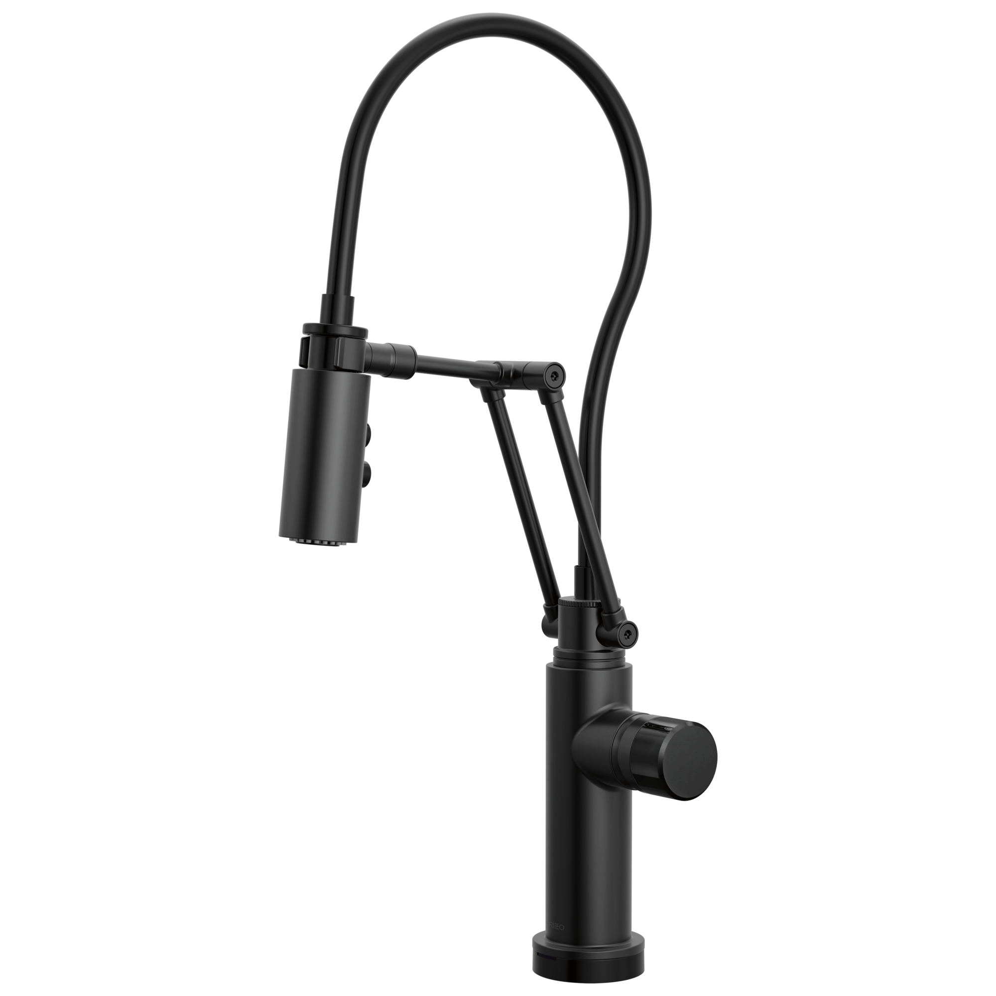 Brizo Odin Mezcladora Articulante SmartTouch® — Negro Mate — Perilla con Cristal Negro