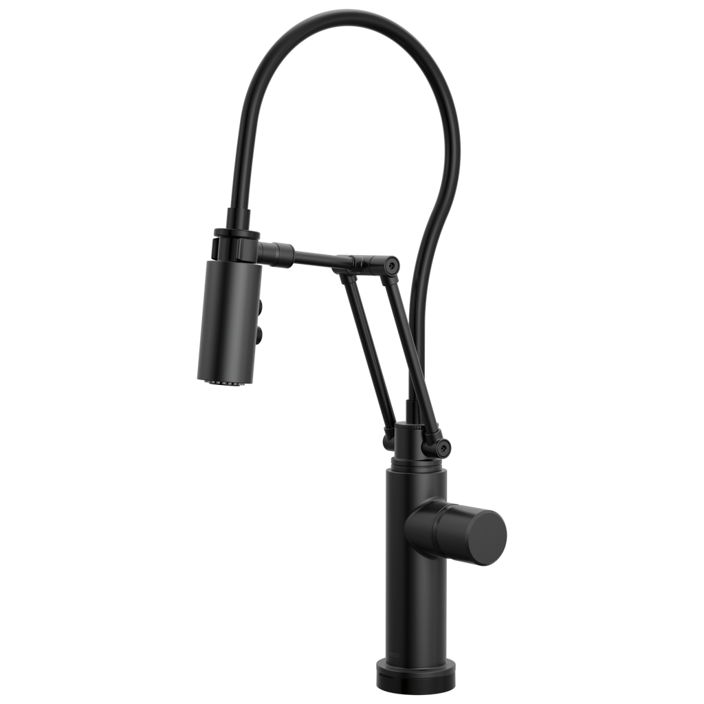 Brizo Odin Mezcladora Articulante SmartTouch® — Negro Mate — Perilla Metálica