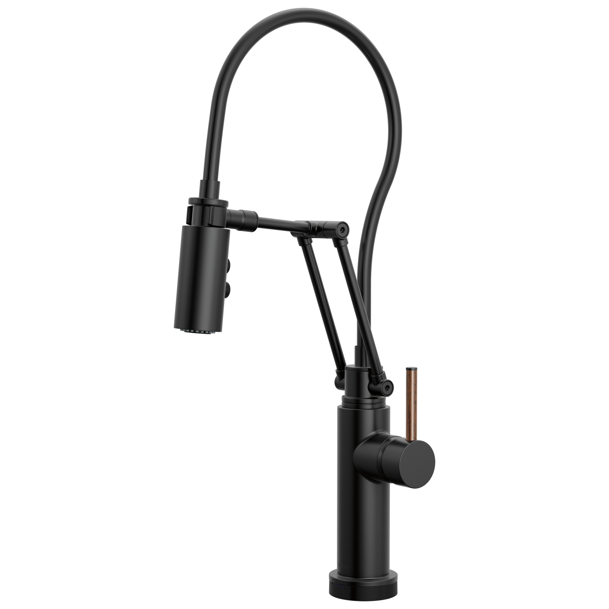 Brizo Odin Mezcladora Articulante SmartTouch® — Negro Mate — Manija de Madera