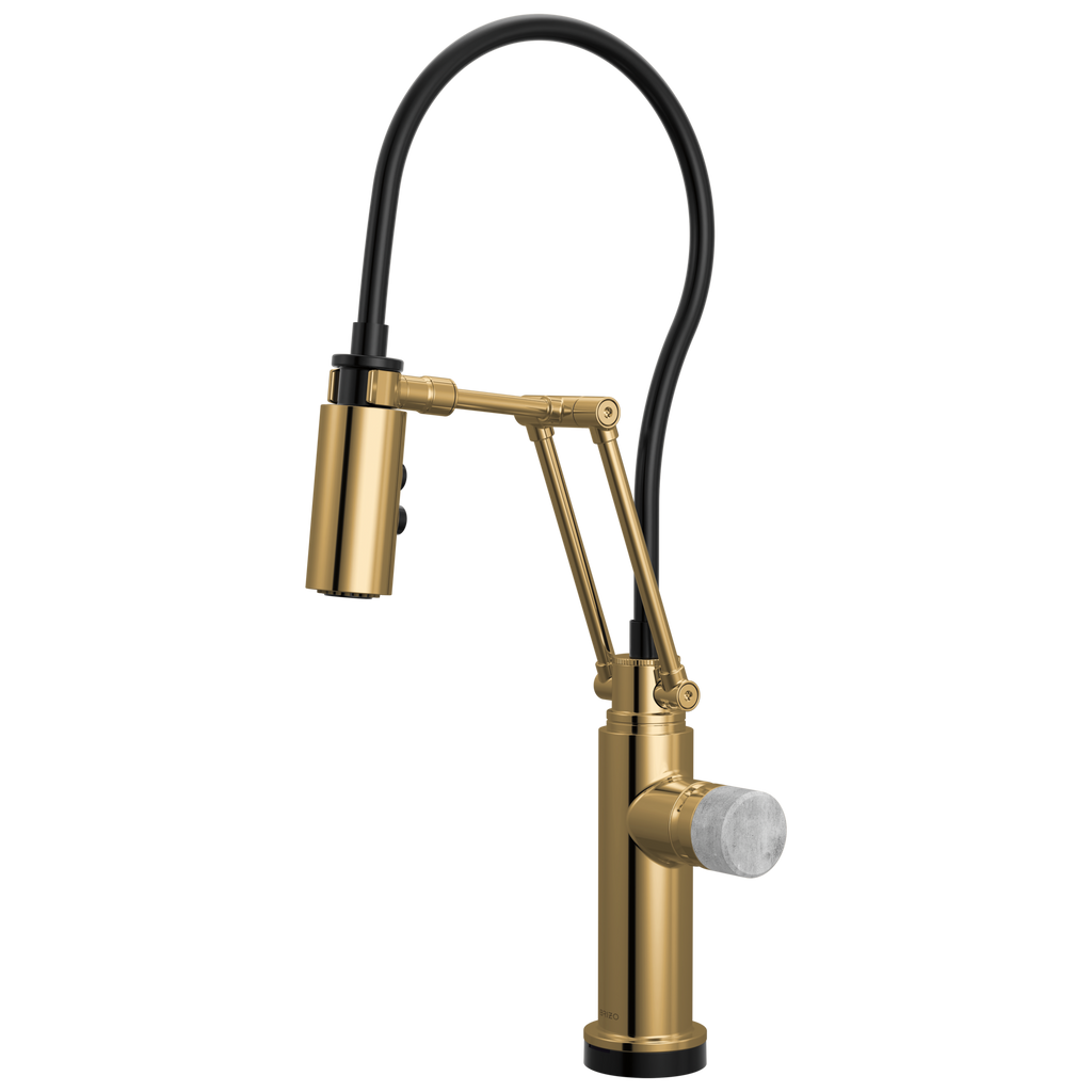 Brizo Odin Mezcladora Articulante SmartTouch® — Oro Pulido — Perilla de Concreto