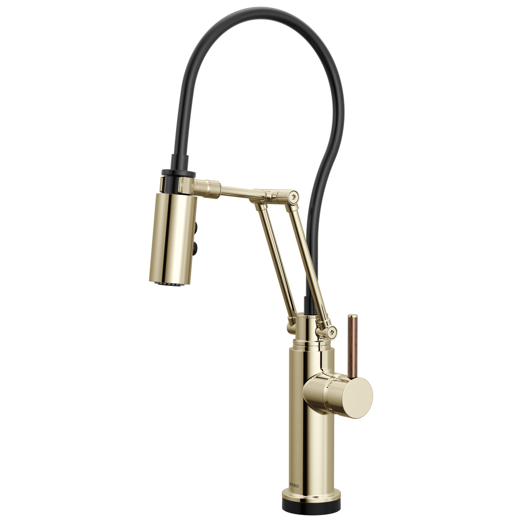 Brizo Odin Mezcladora Articulante SmartTouch® — Níquel Pulido — Manija de Madera