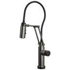Brizo Odin Mezcladora Articulante SmartTouch® — Acero Luxe — Perilla con Cristal Negro