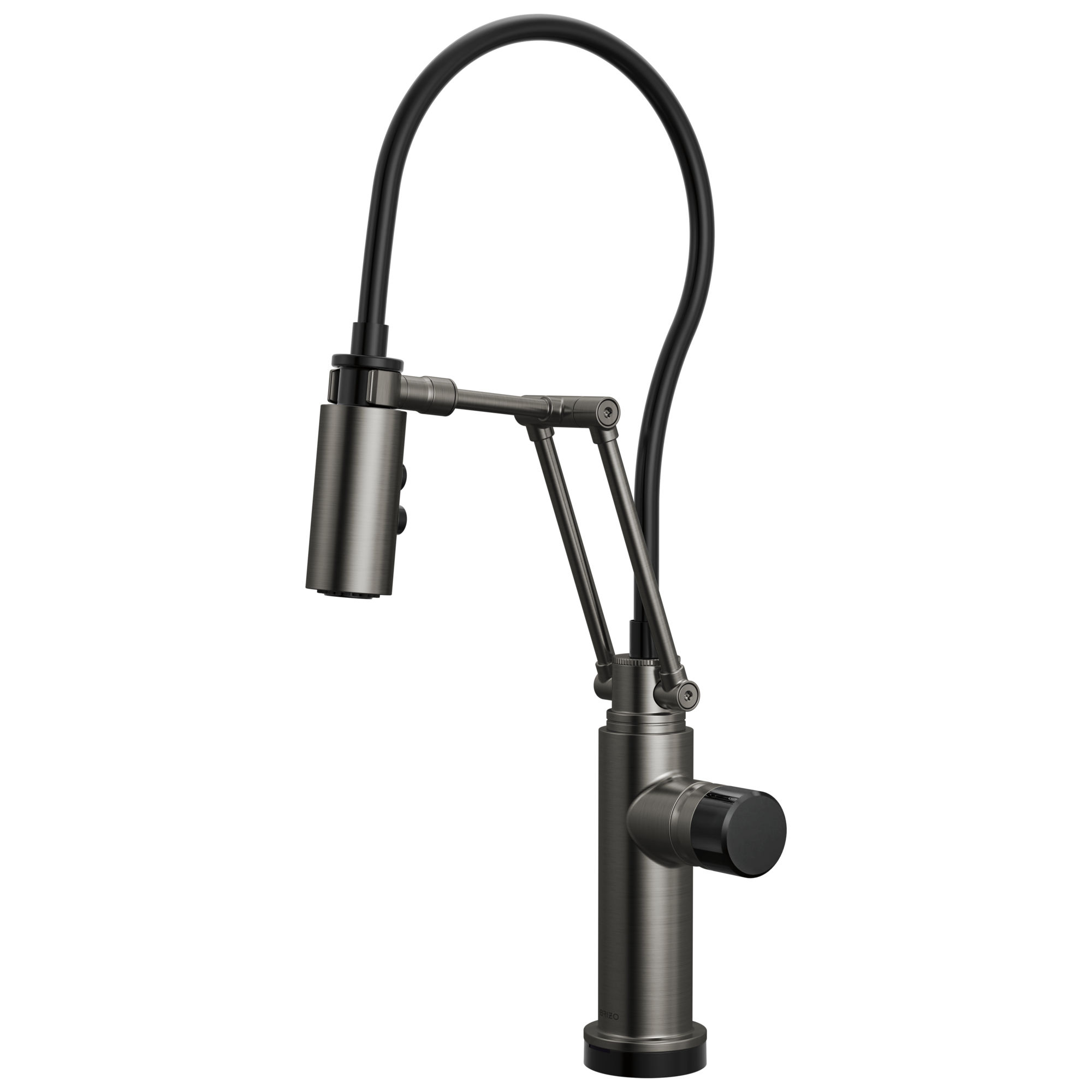 Brizo Odin Mezcladora Articulante SmartTouch® — Acero Luxe — Perilla con Cristal Negro