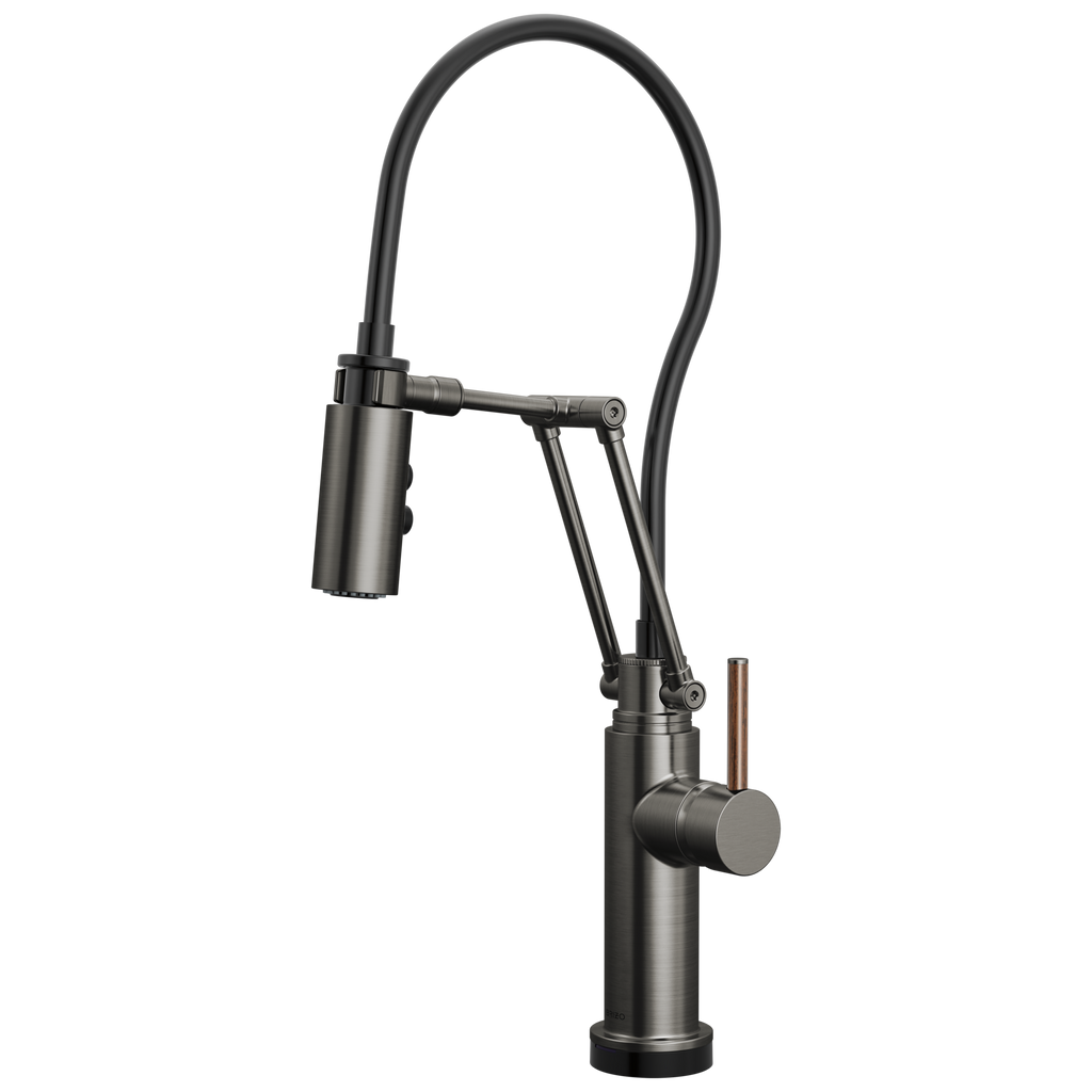 Brizo Odin Mezcladora Articulante SmartTouch® — Acero Luxe — Manija de Madera