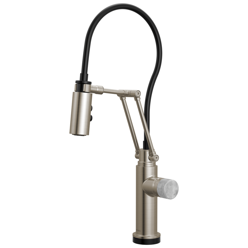 Brizo Odin Mezcladora Articulante SmartTouch® — Acero Inoxidable — Perilla de Concreto