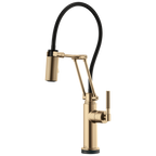 Brizo Litze Mezcladora Articulante SmartTouch® — Manija Knurled — Oro Luxe