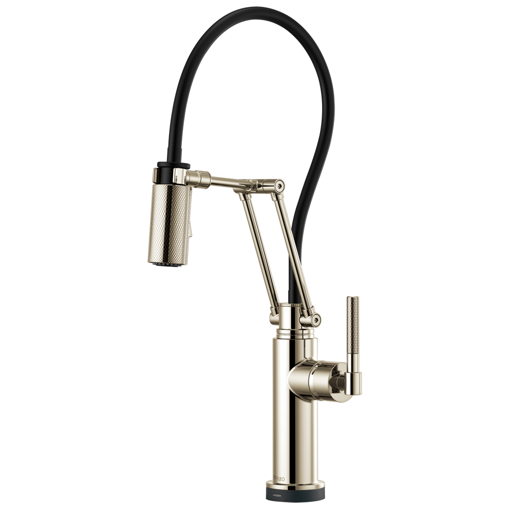 Brizo Litze Mezcladora Articulante SmartTouch® — Manija Knurled — Níquel Pulido