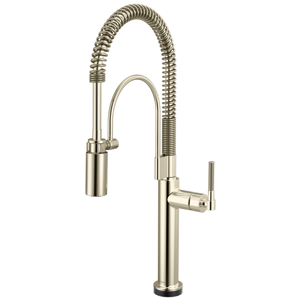 Brizo Litze Mezcladora Semi-Profesional SmartTouch® — Manija Knurled — Níquel Pulido