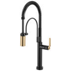 Brizo Litze Mezcladora Semi-Profesional SmartTouch® — Manija Industrial — Negro Mate/Oro Luxe