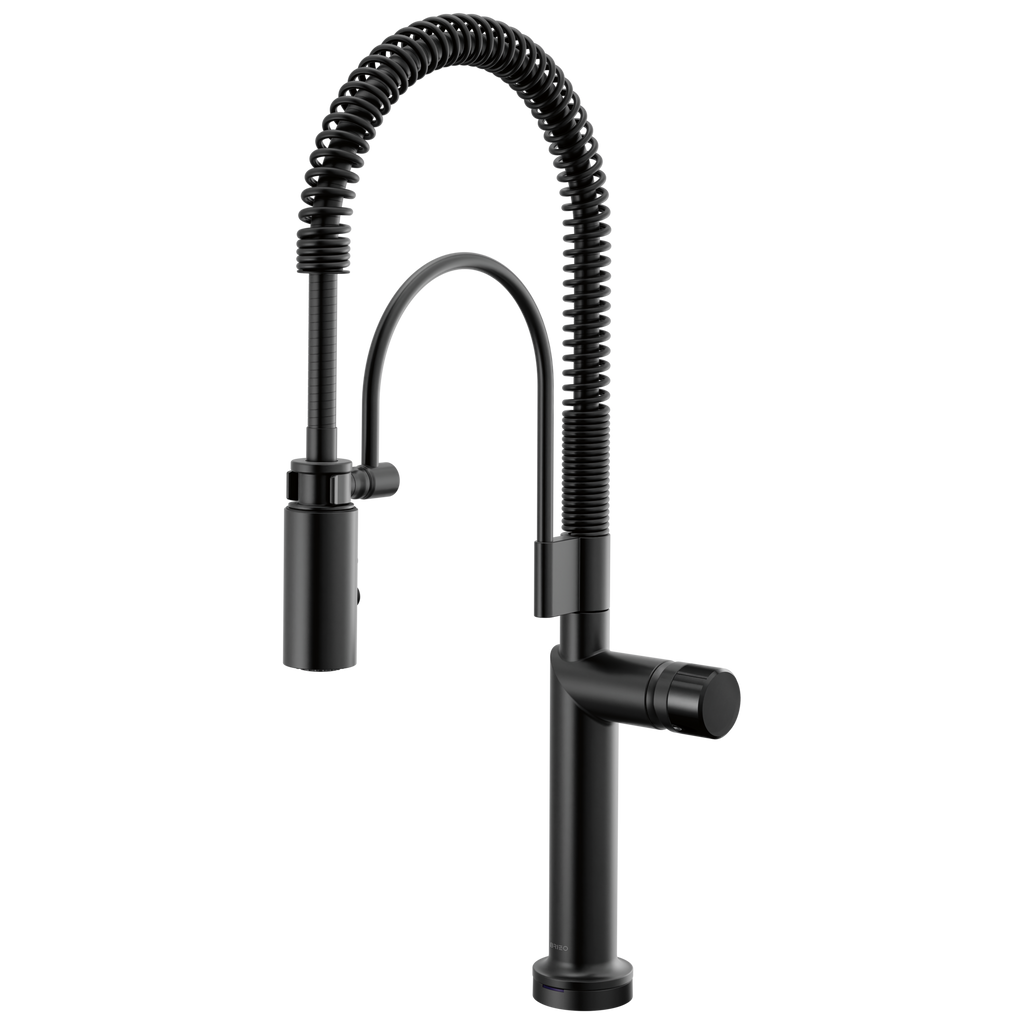 Brizo Odin Mezcladora Semi-Profesional SmartTouch® — Negro Mate — Perilla con Cristal Negro