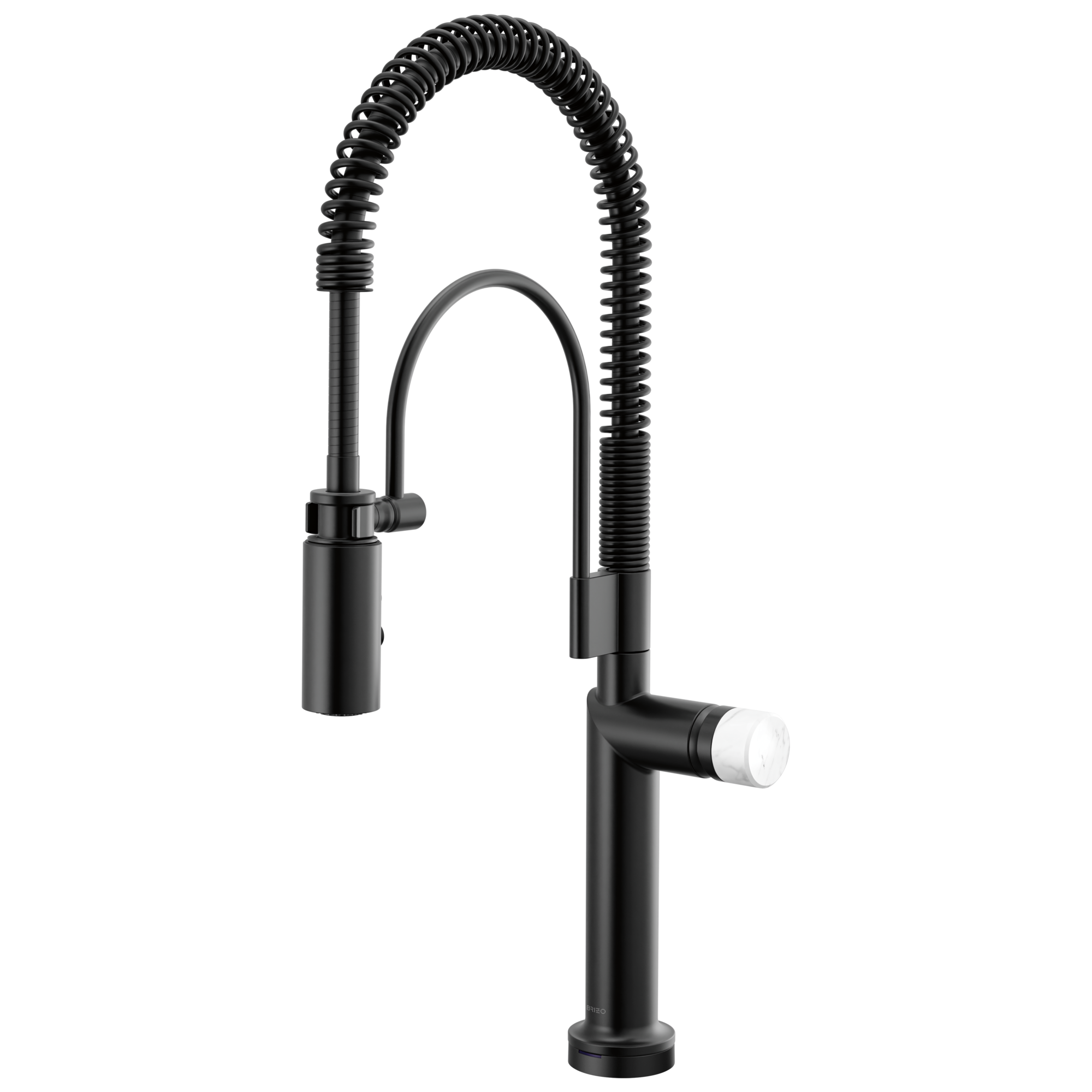 Brizo Odin Mezcladora Semi-Profesional SmartTouch® — Negro Mate — Perilla de Mármol Blanco