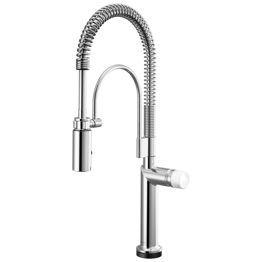 Brizo Odin Mezcladora Semi-Profesional SmartTouch® — Cromo — Perilla de Mármol Blanco