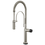 Brizo Odin Mezcladora Semi-Profesional SmartTouch® — Acero Inoxidable — Perilla con Cristal Negro