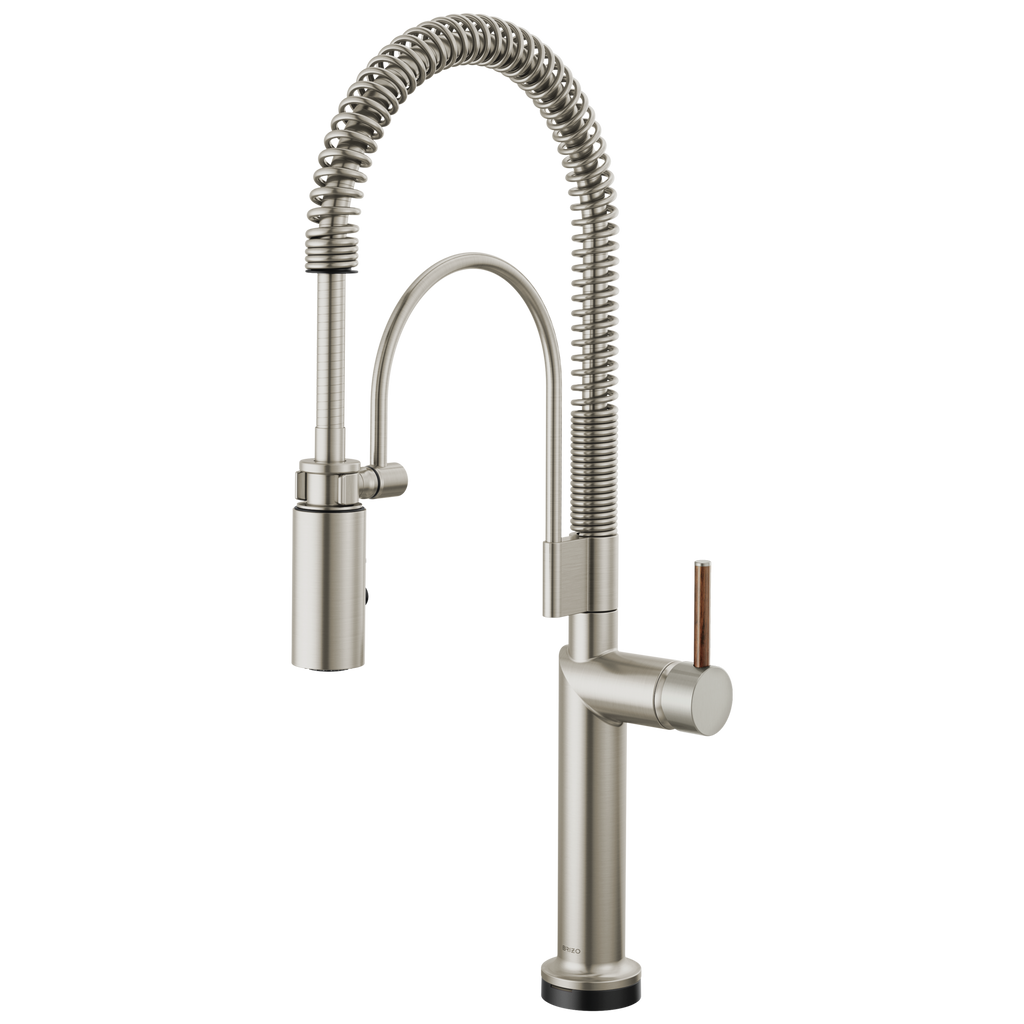 Brizo Odin Mezcladora Semi-Profesional SmartTouch® — Acero Inoxidable — Manija de Madera