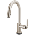 Brizo Litze Mezcladora Prep Extraíble SmartTouch® — Surtidor en Arco, Manija Industrial — Acero Inoxidable
