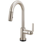 Brizo Litze Mezcladora Prep Extraíble SmartTouch® — Surtidor en Arco, Manija Industrial — Acero Inoxidable