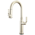 Brizo Faircroft Mezcladora Prep Extraíble SmartTouch® — Surtidor en Arco — Níquel Pulido — Manija Industrial