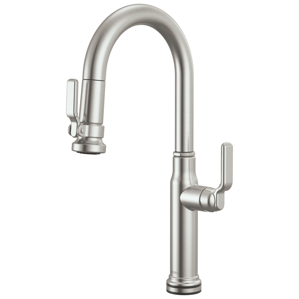Brizo Faircroft Mezcladora Prep Extraíble SmartTouch® — Surtidor en Arco — Acero Inoxidable — Manija Industrial