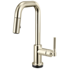 Brizo Litze Mezcladora Prep Extraíble SmartTouch® — Surtidor Cuadrado, Manija Knurled — Níquel Pulido