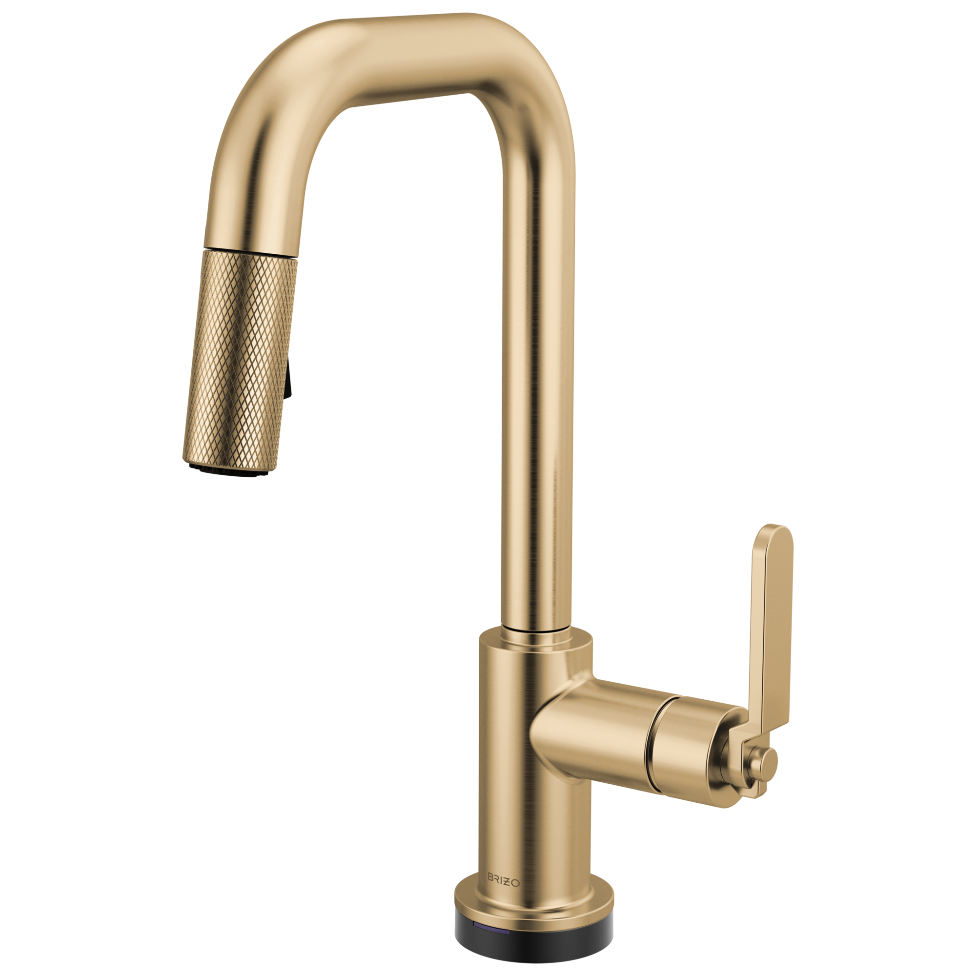 Brizo Litze Mezcladora Prep Extraíble SmartTouch® — Surtidor Cuadrado, Manija Industrial — Oro Luxe