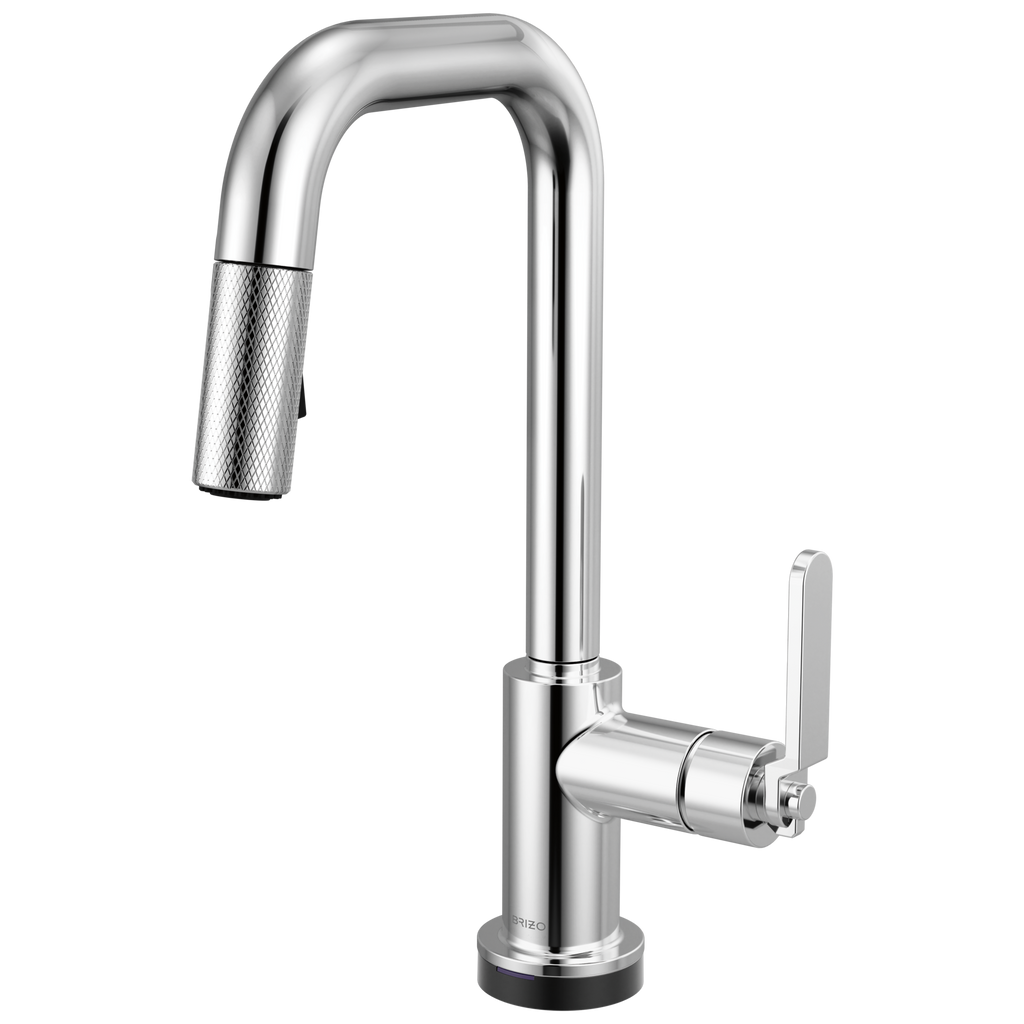 Brizo Litze Mezcladora Prep Extraíble SmartTouch® — Surtidor Cuadrado, Manija Industrial — Cromo