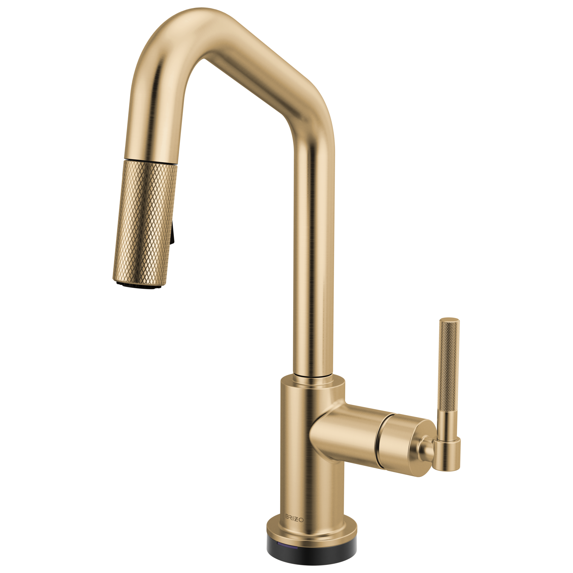 Brizo Litze Mezcladora Prep Extraíble SmartTouch® — Surtidor en Ángulo, Manija Knurled — Oro Luxe