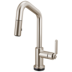 Brizo Litze Mezcladora Prep Extraíble SmartTouch® — Surtidor en Ángulo, Manija Industrial — Acero Inoxidable