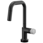 Brizo Odin Mezcladora Prep Extraíble SmartTouch® — Surtidor Cuadrado — Negro Mate — Perilla de Concreto