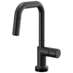 Brizo Odin Mezcladora Prep Extraíble SmartTouch® — Surtidor Cuadrado — Negro Mate — Perilla Metálica