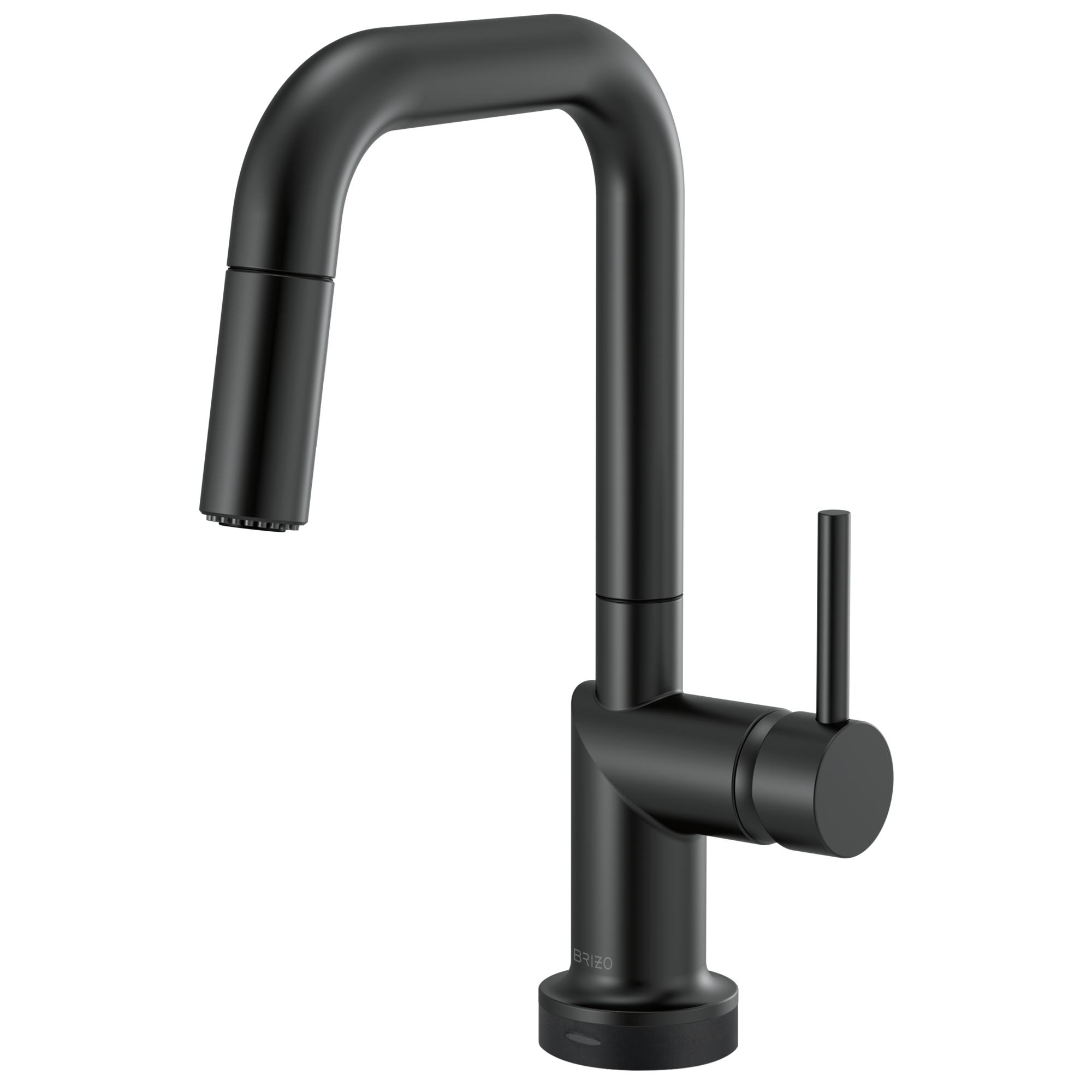 Brizo Odin Mezcladora Prep Extraíble SmartTouch® — Surtidor Cuadrado — Negro Mate — Manija Metálica