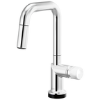 Brizo Odin Mezcladora Prep Extraíble SmartTouch® — Surtidor Cuadrado — Cromo — Perilla de Mármol Blanco