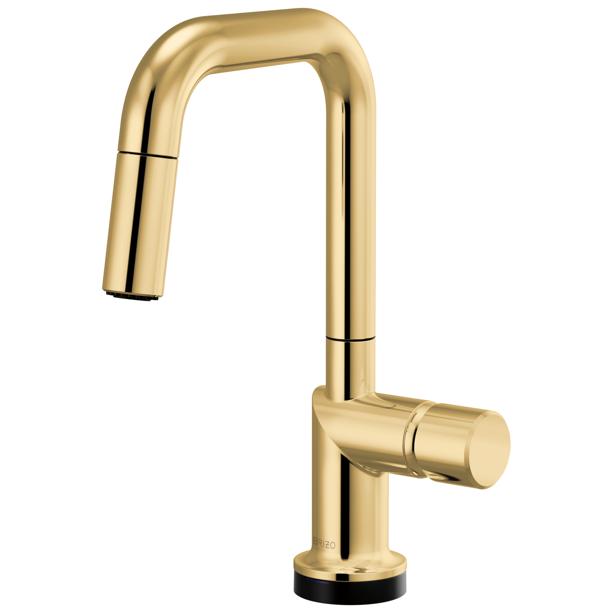 Brizo Odin Mezcladora Prep Extraíble SmartTouch® — Surtidor Cuadrado — Oro Pulido — Perilla Metálica
